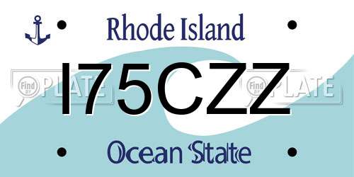 I75CZZ Rhode Island License Plate