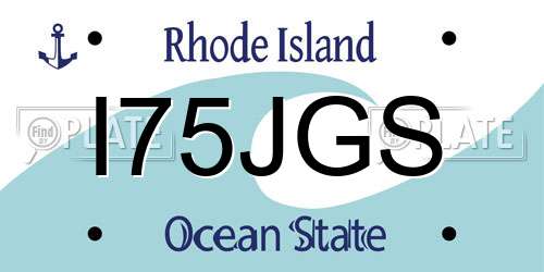 I75JGS Rhode Island License Plate