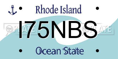 I75NBS Rhode Island License Plate