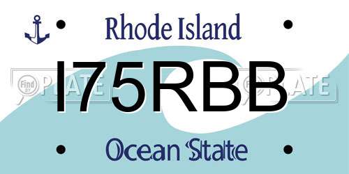 I75RBB Rhode Island License Plate
