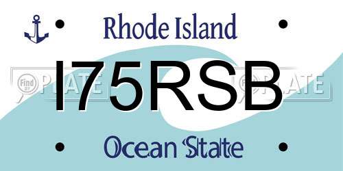 I75RSB Rhode Island License Plate