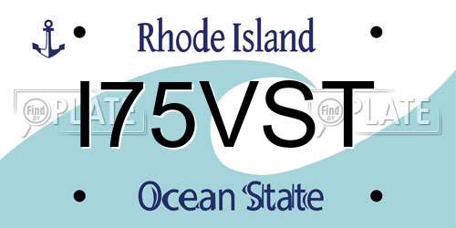 I75VST Rhode Island License Plate