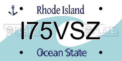 I75VSZ Rhode Island License Plate
