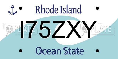 I75ZXY Rhode Island License Plate