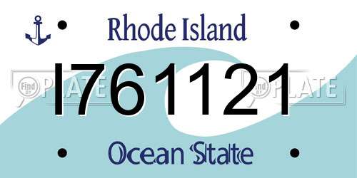 I761121 Rhode Island License Plate