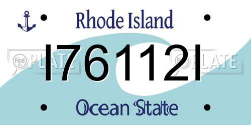 I76112I Rhode Island License Plate