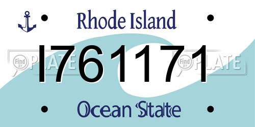 I761171 Rhode Island License Plate