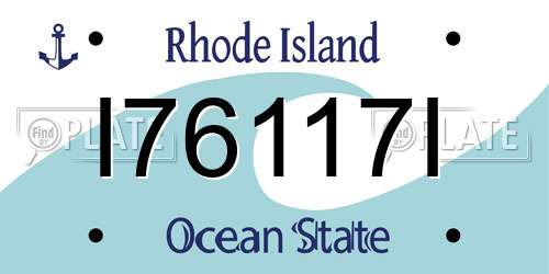 I76117I Rhode Island License Plate
