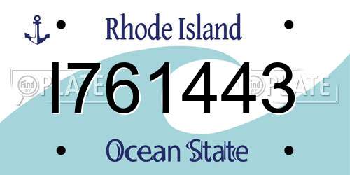 I761443 Rhode Island License Plate
