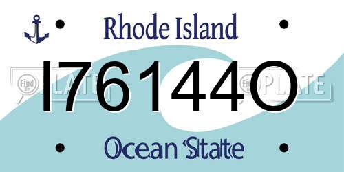 I76144O Rhode Island License Plate