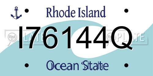 I76144Q Rhode Island License Plate