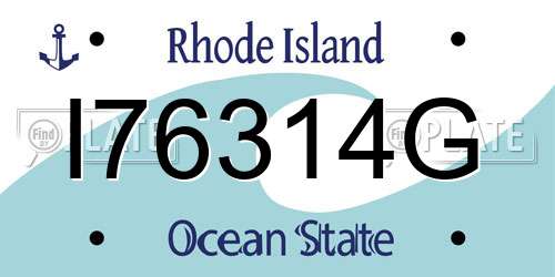 I76314G Rhode Island License Plate