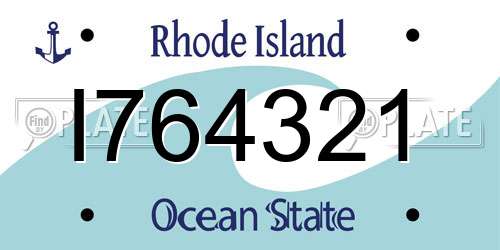 I764321 Rhode Island License Plate
