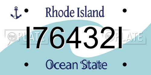 I76432I Rhode Island License Plate