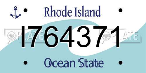 I764371 Rhode Island License Plate