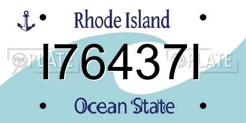 I76437I Rhode Island License Plate