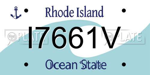 I7661V Rhode Island License Plate