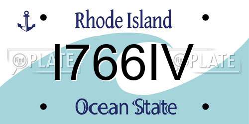 I766IV Rhode Island License Plate
