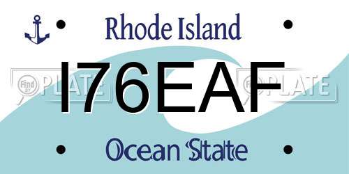 I76EAF Rhode Island License Plate