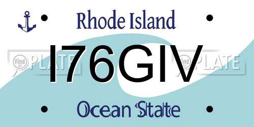 I76GIV Rhode Island License Plate