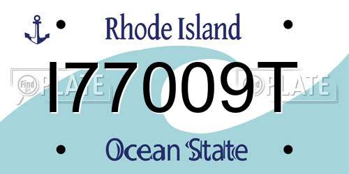 I77009T Rhode Island License Plate