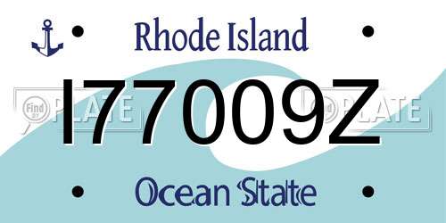I77009Z Rhode Island License Plate
