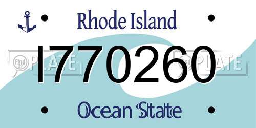 I770260 Rhode Island License Plate