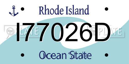 I77026D Rhode Island License Plate