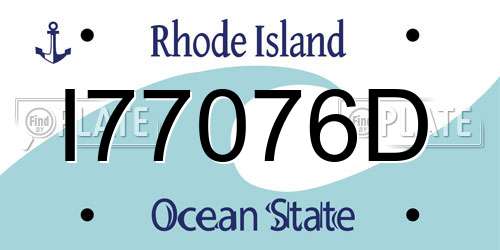 I77076D Rhode Island License Plate