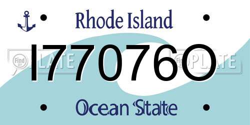 I77076O Rhode Island License Plate