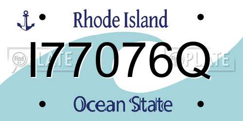 I77076Q Rhode Island License Plate