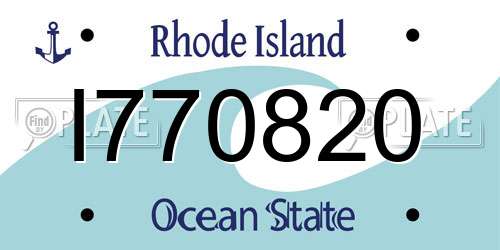 I770820 Rhode Island License Plate