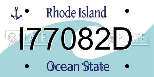 I77082D Rhode Island License Plate