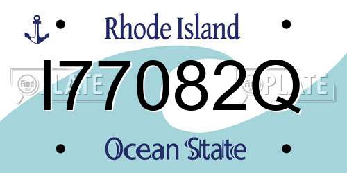 I77082Q Rhode Island License Plate