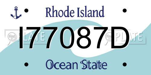 I77087D Rhode Island License Plate