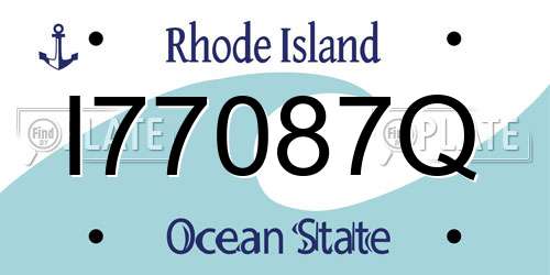 I77087Q Rhode Island License Plate