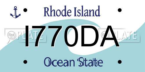 I770DA Rhode Island License Plate