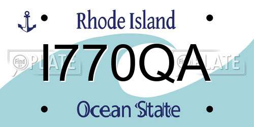 I770QA Rhode Island License Plate