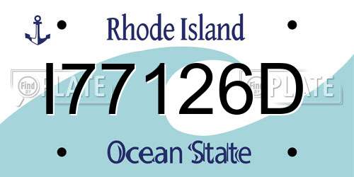 I77126D Rhode Island License Plate