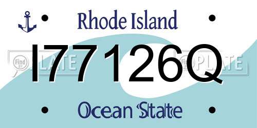 I77126Q Rhode Island License Plate