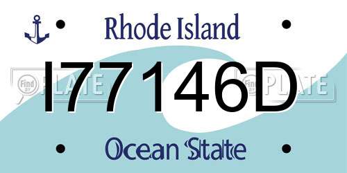 I77146D Rhode Island License Plate