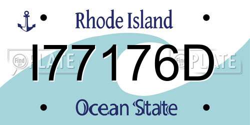 I77176D Rhode Island License Plate