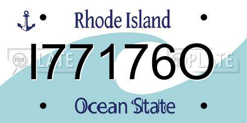 I77176O Rhode Island License Plate