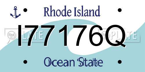 I77176Q Rhode Island License Plate