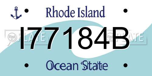 I77184B Rhode Island License Plate