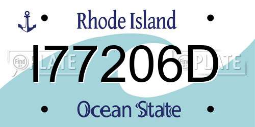 I77206D Rhode Island License Plate