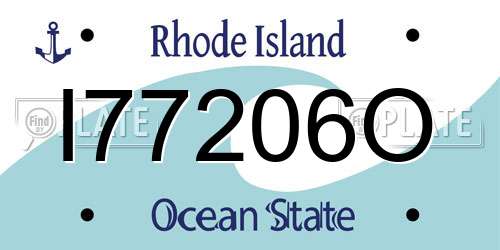 I77206O Rhode Island License Plate