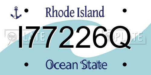 I77226Q Rhode Island License Plate