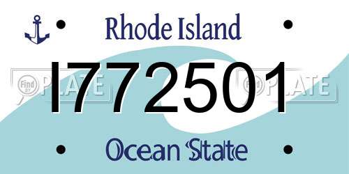 I772501 Rhode Island License Plate