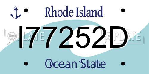 I77252D Rhode Island License Plate